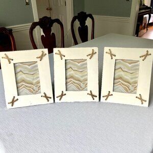 Set of 3 rustic "coastal" picture frames